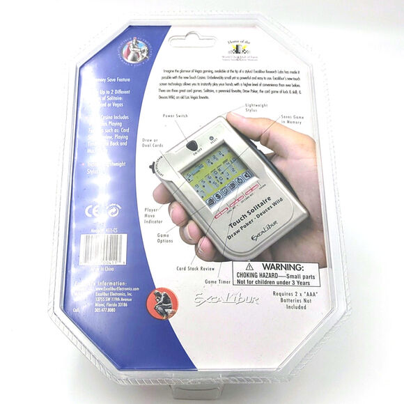 Excalibur Touch Casino Handheld Electronic Solitaire Draw Poker NEW SEALED NIB - Picture 2 of 2